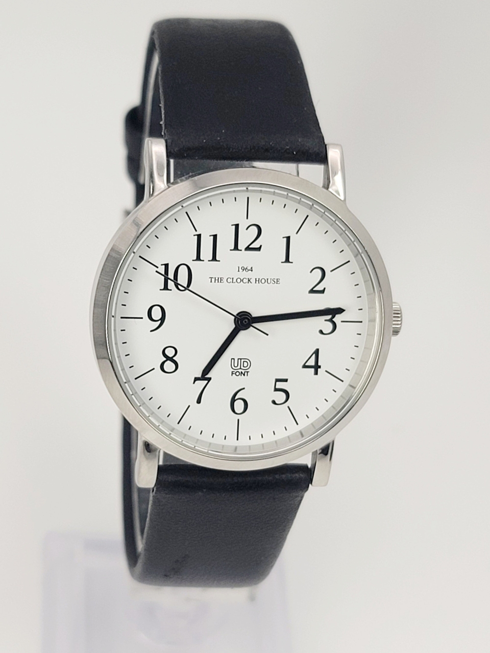 The Clock House MUD5001-WH1B UD Quartz Watch 34mm White Dial Black Leather